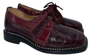 LibertyZeno Croc Leather Oxford Burgundy Boys (TD) 10 Pre-Owned